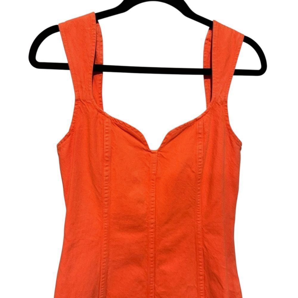 Revolve Mara Hoffman Poppy Orange Sleeveless Denim Midi Dress NWOT Size 2 - Picture 5 of 9